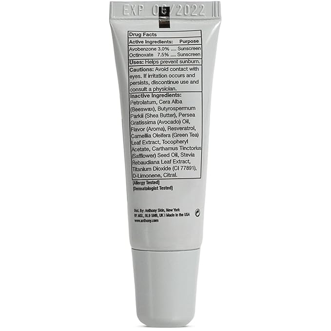 Anthony 25 SPF Lip Balm with Sunscreen for Lips – Contains Green Tea Extract, Shea Butter & Vitamin E – Moisturizing Repair Care Treatment for Chapped & Dry Lips – Blood Orange Flavor