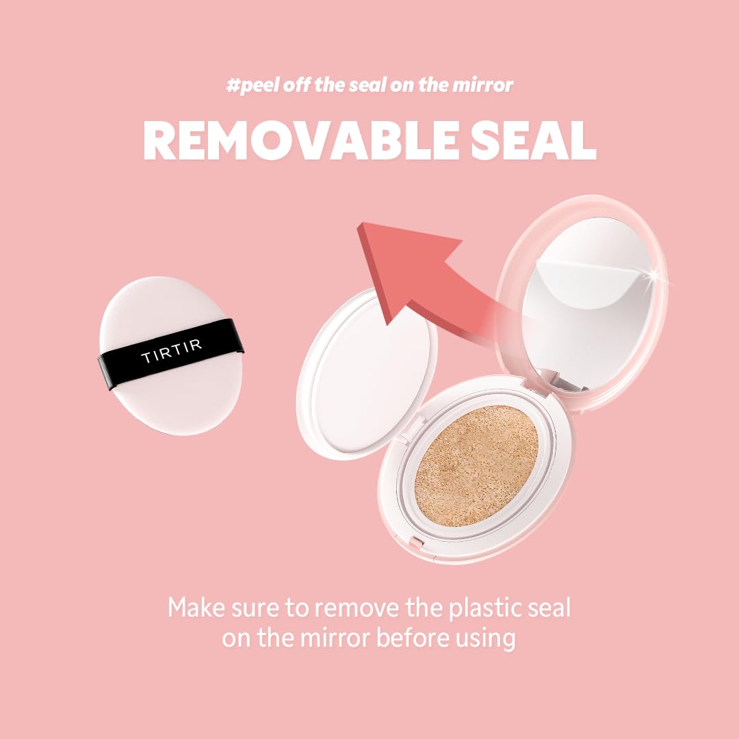 [*Mini Size*] TIRTIR All Cover Pink Cushion | Korean Cushion Foundation, (#51N Fudge, 0.15 Fl Oz)