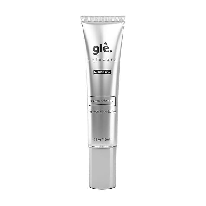 Gle Vitamin C Eye Serum for Dark Circles, Eye Wrinkles and Redness | Dark Circle Under Eye Puffy Eyes Treatment | Caffeine, Vitamin C Hyaluronic Acid | Hydrating & Brightening Scent-Free Travel Size