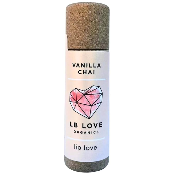 Plastic Free Lip Love | Jumbo Organic Lip Balm | Organic Beeswax and Plant Based | Zero Waste Natural Lip Balm (Vanilla Chai)