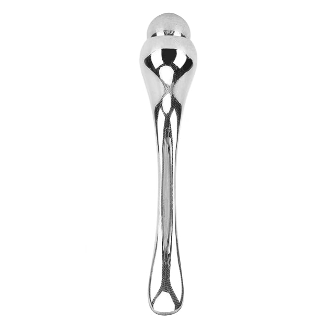 Eye Cream Massage Stick Magnetic Double Head Eye Cream Applicator for Facial Skin Care Silver