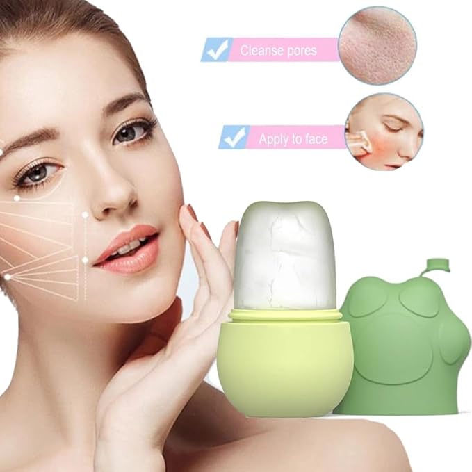 Ice Face Roller, Joyeee Silicone Ice Roller For Face and Eyes Puffiness Relief Reusable Face Ice Cubes Migraine Pain Relief Facial Ice Mold Skincare Tools Gifts for Women Beauty
