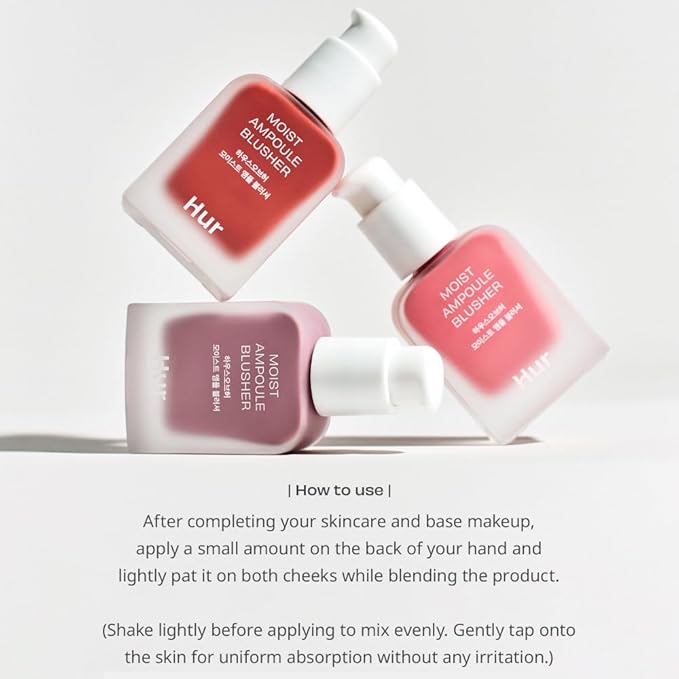 Moist Ampoule Blusher, Buildable Water-based Formula, Infused with over 50% moisture essence, no tackiness, long-lasting moisture, weightless feel (03 Rose Brown, 20ml)