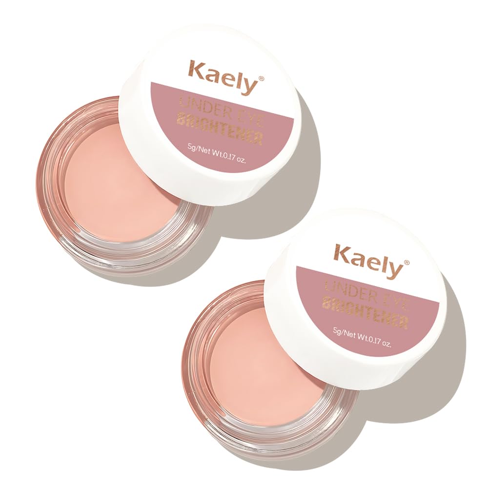 evpct 2Pcs under Eye Brightener, Nourishing Luminous under Eye Concealer Color Corrector for Dark Circles, Waterproof Naturactor Concealer Pot make up for Eye Ring corrector de ojeras, 06# Rose Pink