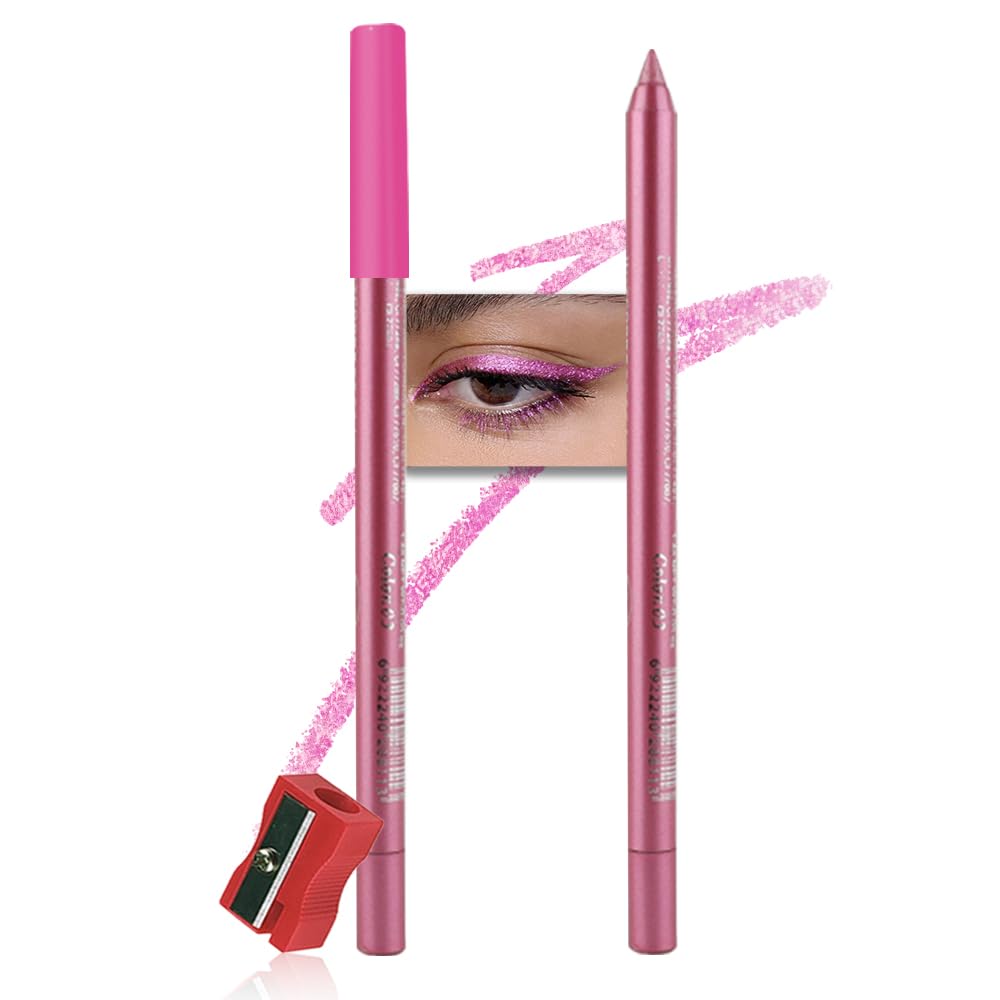 Kaely Gel Eyeliner Pencil for Women, Pearl Pink Eye Liner Waterproof Smudge Proof with Sharpener, Waterline Eye Makeup Liners, delineador de ojos contra el agua, Vegan & Cruelty-Free, 03