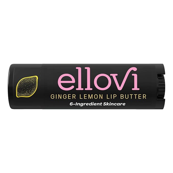 Natural Lip Butter Lip Balm - Ginger Lemon - Pure Enough to Eat - Made With Just 6 Vegan Ingredients - 100% Natural & Organic Moisturizing Lip Care for All Day Hydration (Single)
