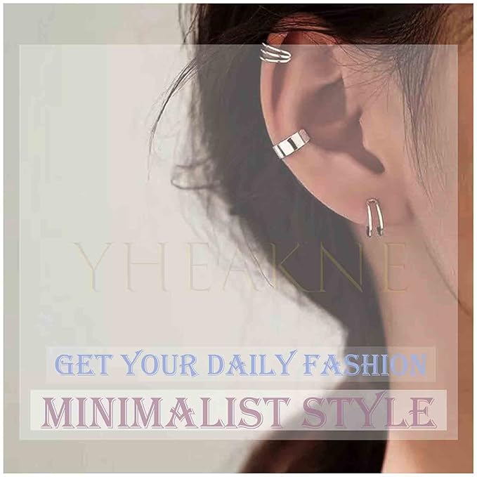 Boho Moon Star Ear Climber Earrings Silver Cz Star Ear Crawler Earrings Vintage Rhinestone Moon Cuff Earrings Cartilage Star Trailing Earrings Celestial Jewelry for Women and Girls Gifts