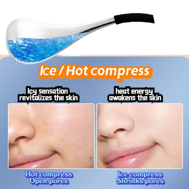 Ice Globes for Face & Eyes, Unbreakable Stainless Steel Cryo Sticks for Beauty Routines, Facials Cold Roller Cooling Globes for Puffiness, Wrinkles, Dark Circles, Headaches(White)