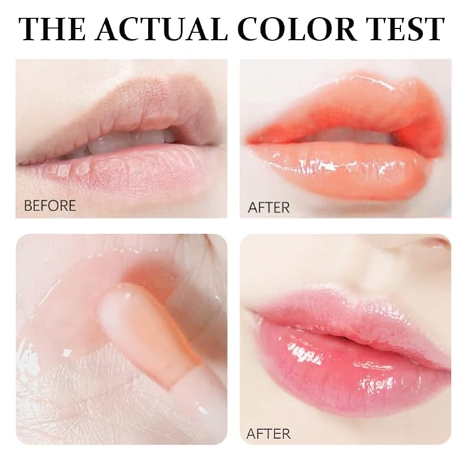 Yasovigi Hydrating Lip Oil Plumping Lip Tint Moisturizing Lip Gloss, Transparent Lip Balm Care Stick Nourishing Repairing Non-sticky, Moisture&Lighten Lip Lines (Transparent + Rosewood)