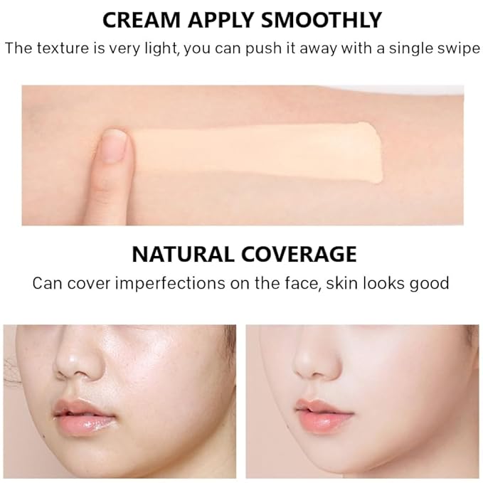 Foundation Full Coverage Liquid Foundation Cream - Lightweight Concealer - Suitable for All Skin Types (ivory white 02)
