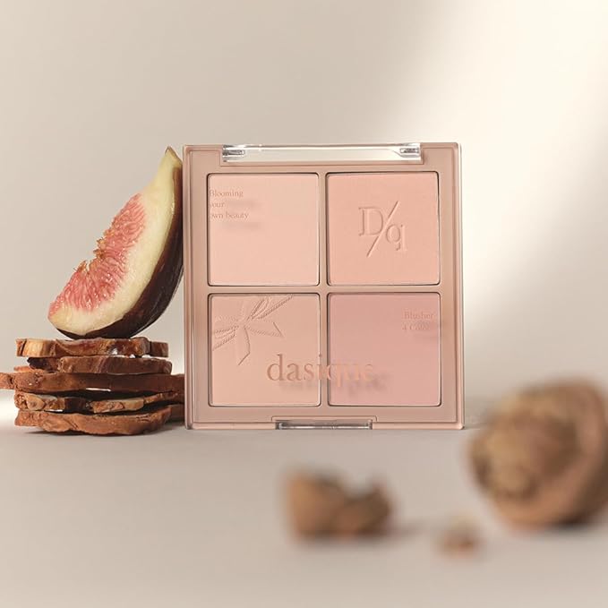 Dasique Blending Mood Cheek #10 Muted Nuts | 4 Blendable Shades in Lighteight Smooth Powder | Vegan | Korean Makeup | Blush