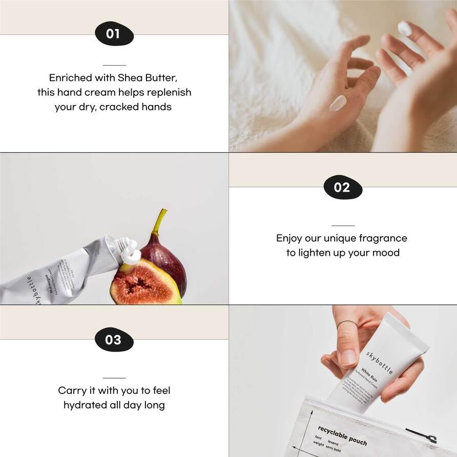 skybottle Hand Cream, Nourishes Very Dry Hands, Korean Hand Lotion, Hand Care for Women & Men, Perfumed with Grapefruit Citrus Fruity Scent with Shea Butter, 1.7 Fl. Oz