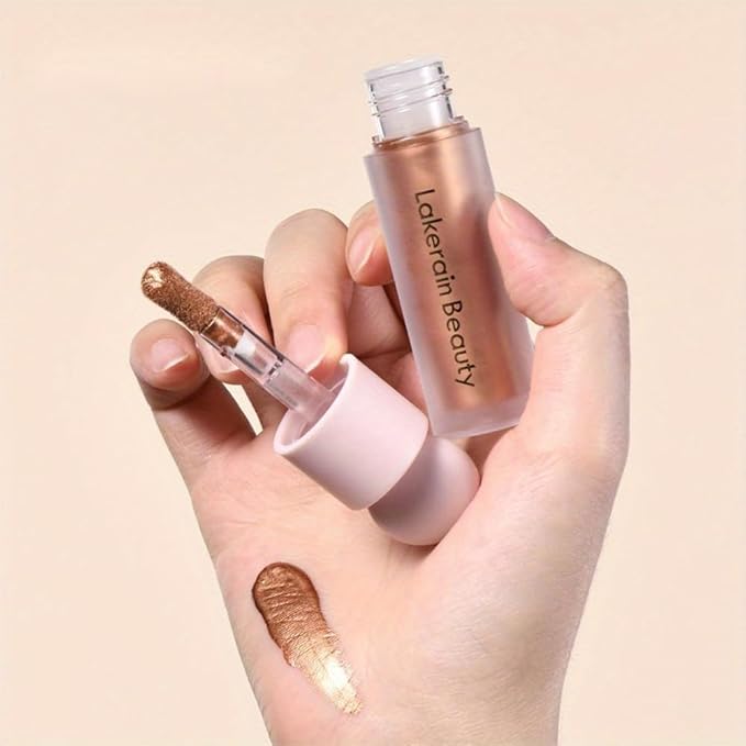 Liquid Highlighter, Contour Stick Makeup Highlighter for Face, Waterproof Luminous Lotion, Silky Smooth Glitter Highlighter Makeup Stick, Multi-Use Body Shimmer Liquid Bronzer 01# MOONLIGHT