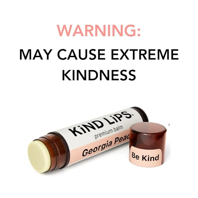Kind Lips Lip Balm - Nourishing & Moisturizing Lip Care with Shea Butter, Beeswax & Vitamin E | Georgia Peach Flavor | 0.15 Oz (Pack of 3)