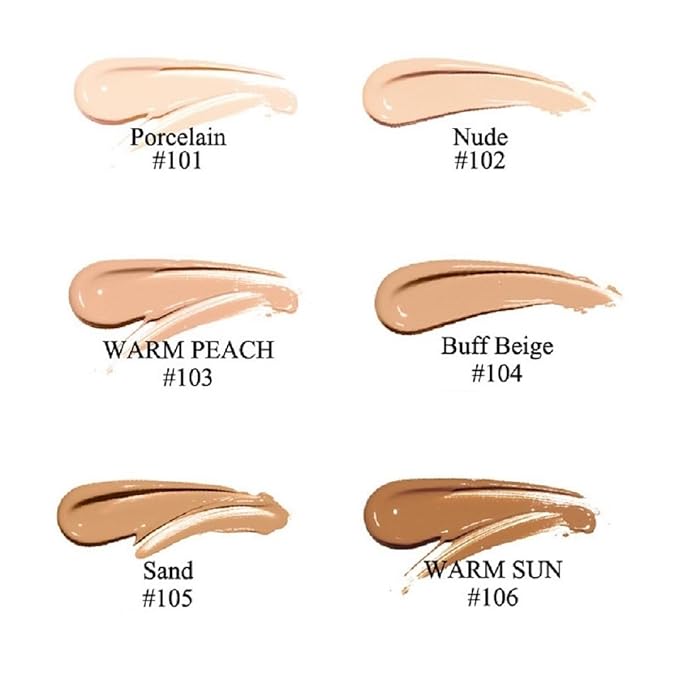 2 Pack PHOERA Foundation,Matte Oil Control Concealer Foundation Cream,PHOERA Long Lasting Waterproof Matte Liquid Foundation for Women Girls (104 Buff Beige+105 Sand)