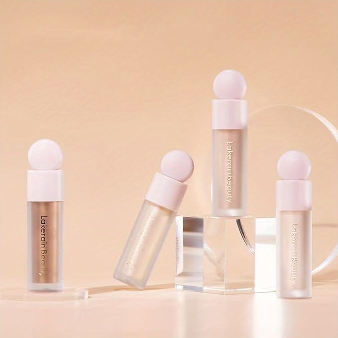 Liquid Highlighter, Contour Stick Makeup Highlighter for Face, Waterproof Luminous Lotion, Silky Smooth Glitter Highlighter Makeup Stick, Multi-Use Body Shimmer Liquid Bronzer 01# MOONLIGHT