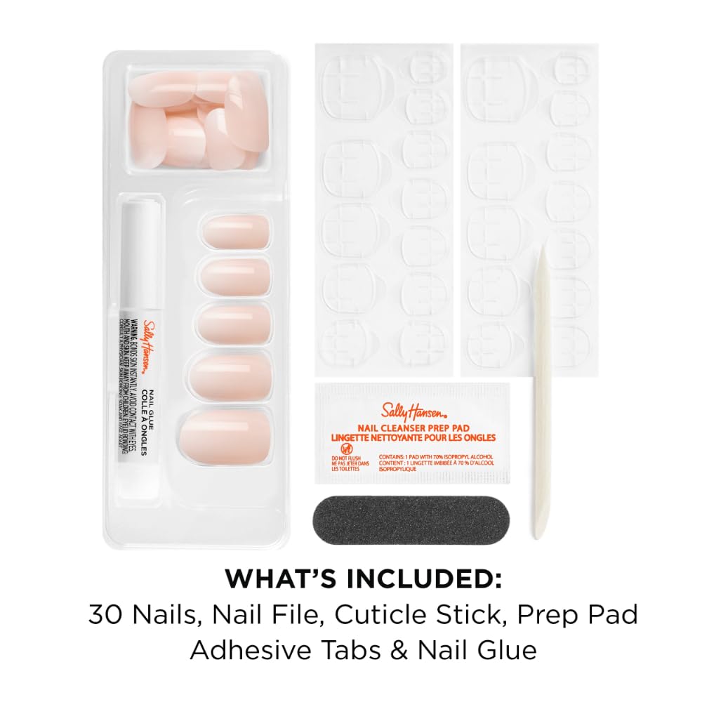 Sally Hansen Instant Cuticle Remover and Salon Effects Ombre-Lievable Press On Nails Kit, Nail Treatment and Manicure Set