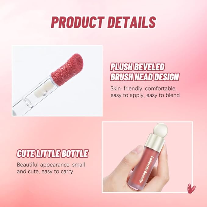 Liquid Blush,Cream Blush,Soft Smooth Natural Matte Finish,Long Lasting&Waterproo Dewy Cheek Tint,Moisturizing Lightweight Blendable Feel Blush Makeup.(01-BLISS)