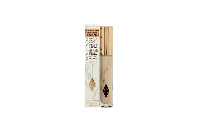 Charlotte Tilbury Beautiful Skin Medium to Full Coverage Radiant Concealer with Hyaluronic Acid - 4.5 Fair with Pink/Peach Undertones