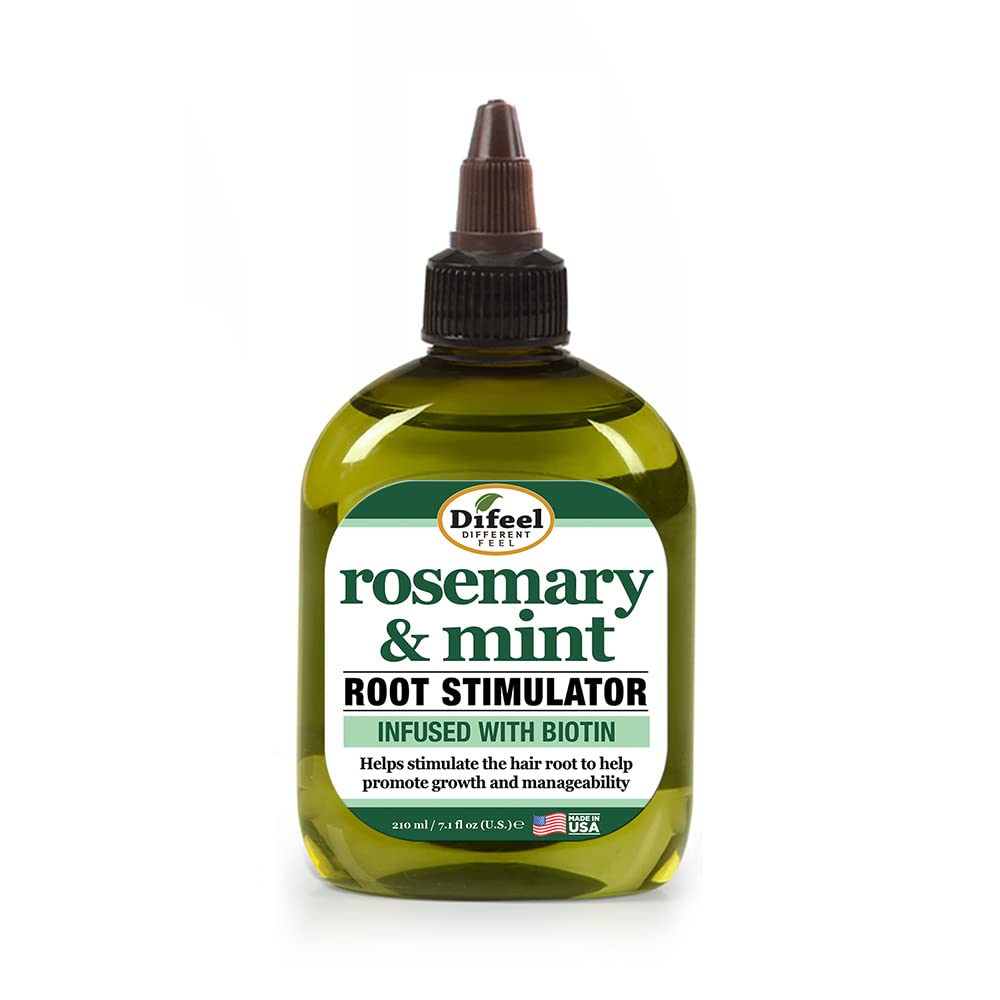 Difeel Rosemary and Mint Root Stimulator Oil with Biotin for Hair Growth, 7.1 oz. - Hair Growth Scalp Treatment