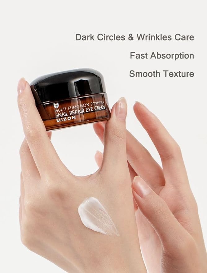 MIZON Snail Line Snail Repair Eye Cream, natural treatment, wrinkle treatment, fine line, hydrating, healthy skin, Korean skincare (0.84 oz)