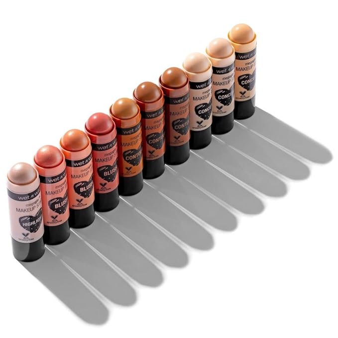 wet n wild MegaGlo Conceal and Contour Neutral Follow Your Bisque,1 Ounce and Nude For Thought Makeup Sticks Bundle