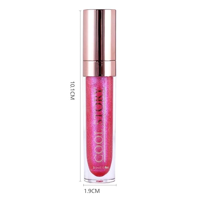 GECOMO Colorful Explosive Pearlescent Lip Gloss 3D Multifunctional Fine Glitter Chameleon Lip Gloss Polarized Diamond Makeup,Magic Big Brush Color Changing Lip Oil(105# BLUISH PURPLE FLASH)