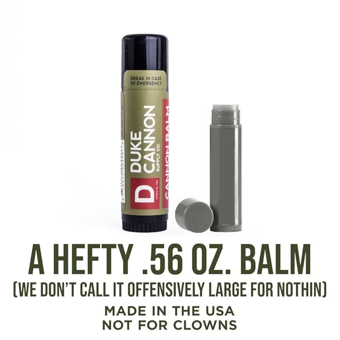 Duke Cannon Supply Co. Tactical Lip Protectant Cannon Balm 140 for Men (Blood Orange Mint) Multi-Pack - Superior Performance, Heavy-Duty, SPF 30, Large Balm for Hard Working Men, 0.56 oz (3 Pack)