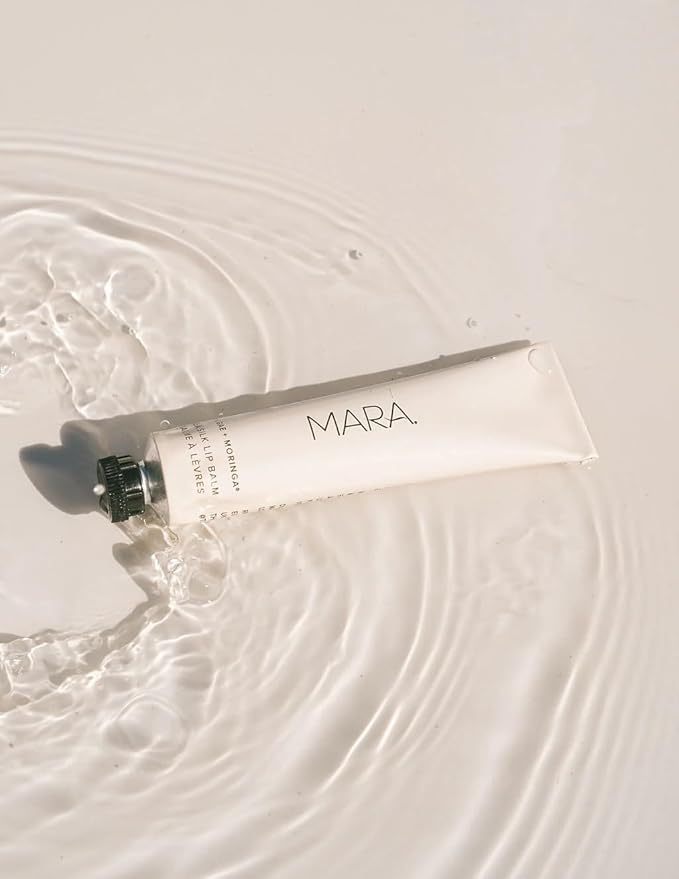 MARA - Natural Sea Silk Lip Balm With Algae + Moringa | Non-Toxic, Plant-Based Skin Care, Hypoallergenic | Moisturize, Plump + Soothe Dry, Chapped Lips (Clear, 0.5 oz | 15 ml)
