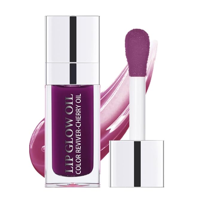 Moisturizing Lip Oil,No-Sticky Lip Gloss Lip Balm Lip Care,Fruit Flavoured Lip Oil For Dry Lip's Moisturizing Hydrating And Nourishing (006#BERRY) 0.2 OZ