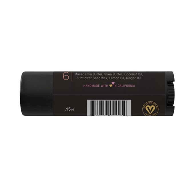 Natural Lip Butter Lip Balm - Ginger Lemon - Pure Enough to Eat - Made With Just 6 Vegan Ingredients - 100% Natural & Organic Moisturizing Lip Care for All Day Hydration (2-Pack)