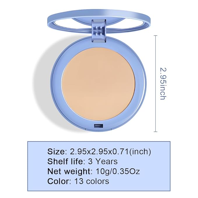 Oil Control Matte Perfection Face Pressed Powder, Matte Smooth Flawless Setting Powder Makeup, Polvo Compacto De Maquillaje, Waterproof Long Lasting, Cruelty Free, 0.35Oz(125 Ivory Buff, 1)