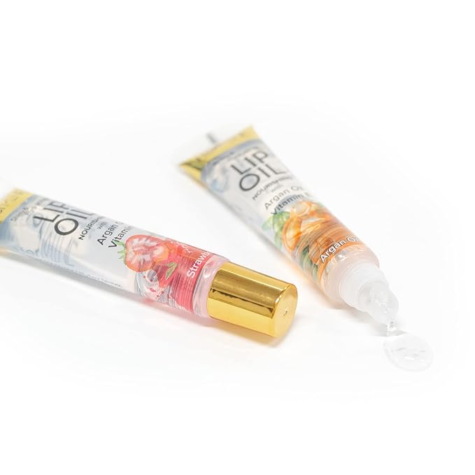 HerMINE Nourishing Lip Oil with Argan Oil & Vitamin E Clear Long Lasting Hydrating Lip Moisturizing Gel 15g / 0.52oz (Watermelon)