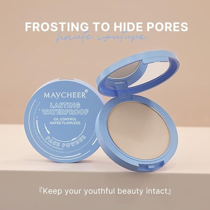 Oil Control Face Pressed Powder, Matte and Smooth Translucent Powder Setting Powder Makeup, Waterproof Long Lasting Finishing Face Powder, Cruelty-free, 0.35Oz (02 Natural)