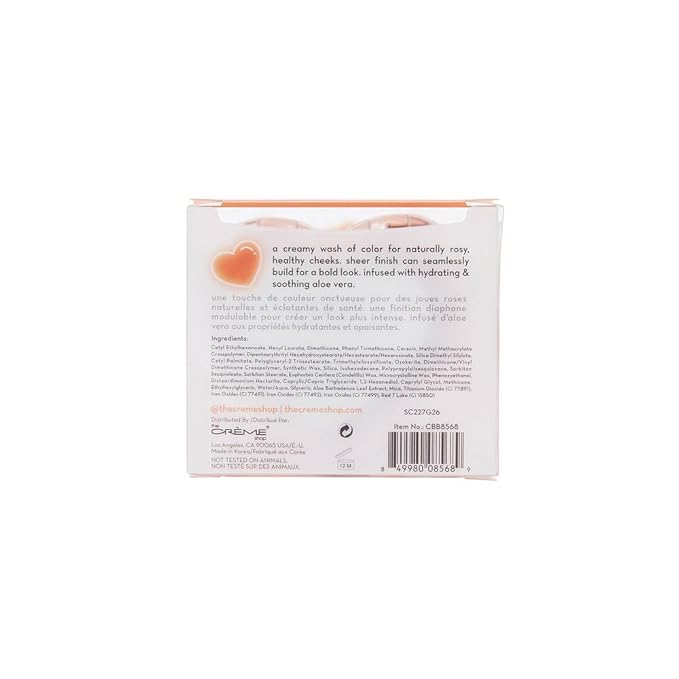 The Creme Shop Crème Blush Balm: Dewy Color Perfection with Aloe Vera. Buildable, Long-lasting, Easily Blendable for Naturally Rosy Cheeks. Embrace the Glow – LoveStruck
