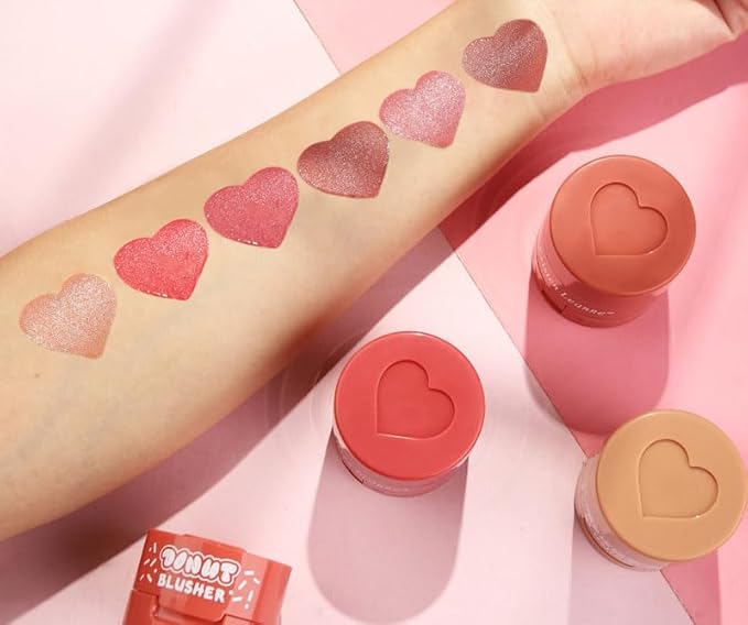 Stamp Liquid Blush Stamp Blush with Heart Shaped Applicator Natural Long Lasting Blush, Light and Airy Makeup for Women (1)