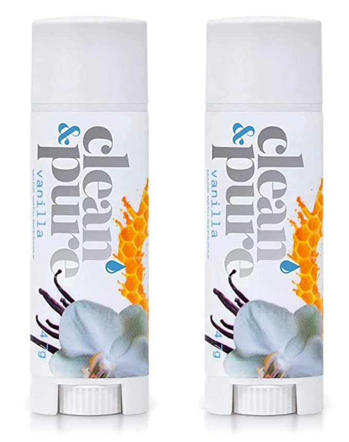 Lip Balm 2-Pack (Vanilla) | Manuka Honey Beauty Products | Lip Care Set With 100% All Natural Beeswax and Vitamin E Oil | Flavored Lip Balm for Dry, Chapped Lips