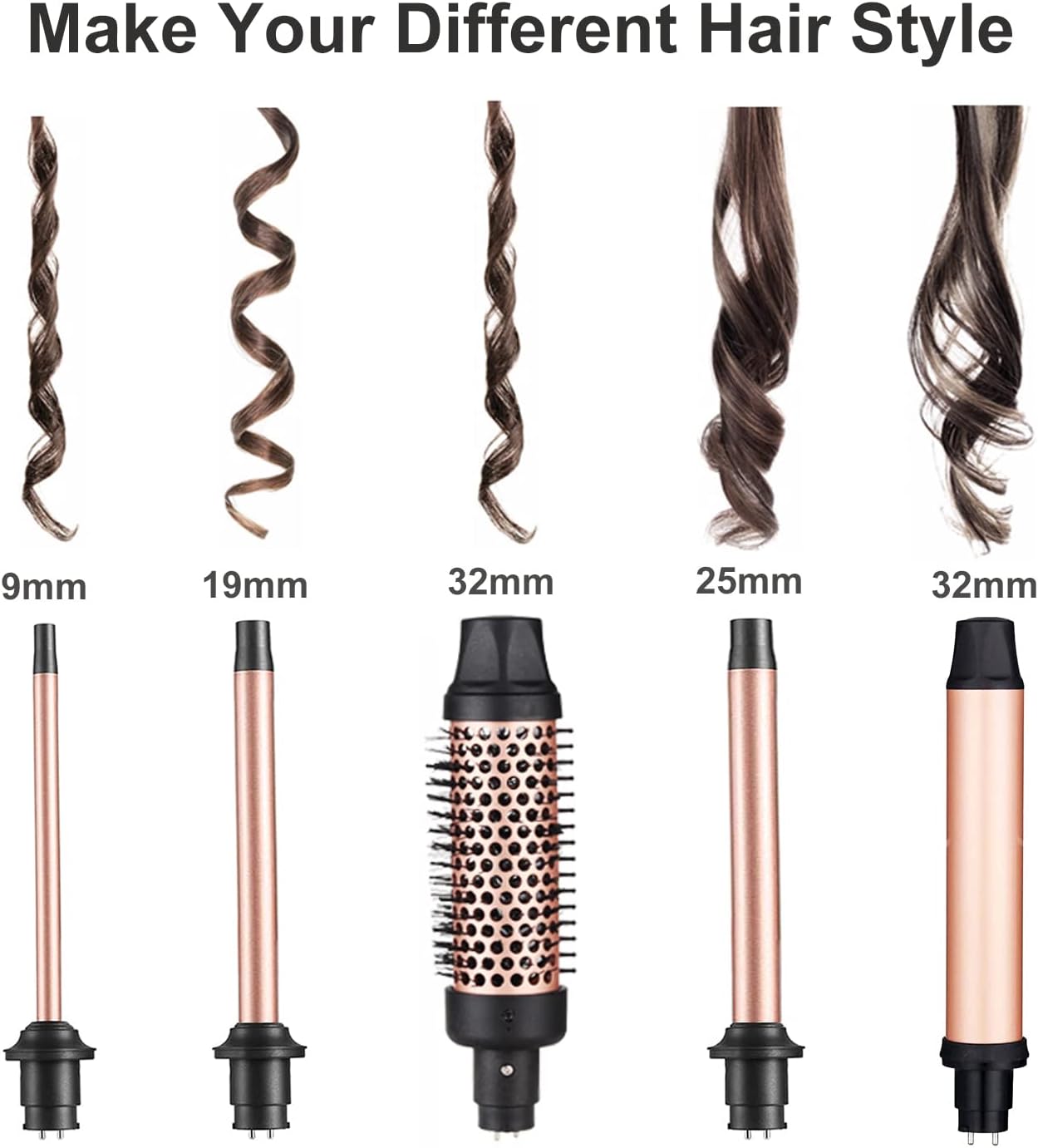 JAETON Hair Curling Wand Iron Curling Iron Set Hair Curler Set (M)