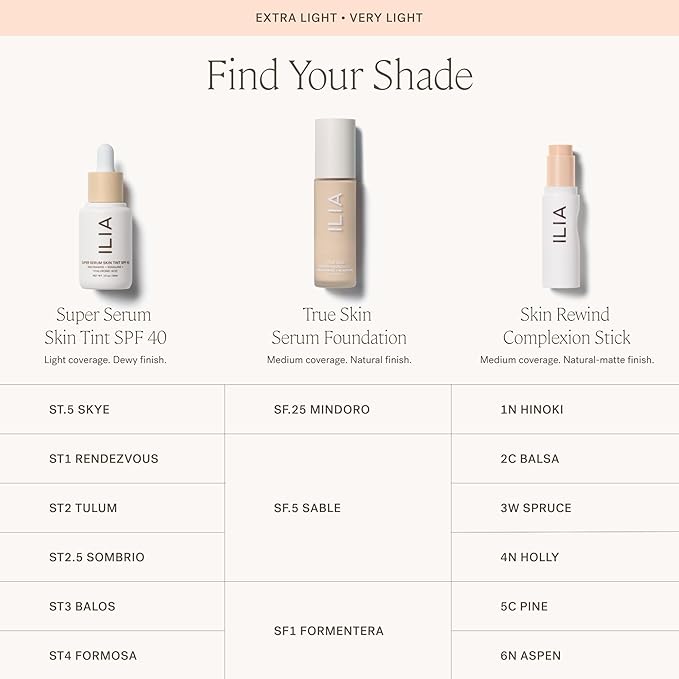 ILIA - Skin Rewind Complexion Stick - Foundation + Concealer + Skincare | Non-Toxic, Vegan, Cruelty-Free, Clean Makeup (4N - Holly, 0.35 oz | 10 g)