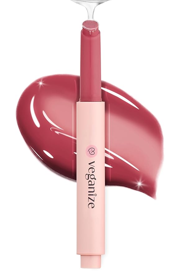 Veganize Collagen Lip Glass Balm | Hydrating Lip Balm in 9 Vibrant Colors | Moisturizing Lip Care Infused with Collagen Jelly Magic | No Animal Trial Lip Balm 0.06 oz (No. 9 Mauve Plum)