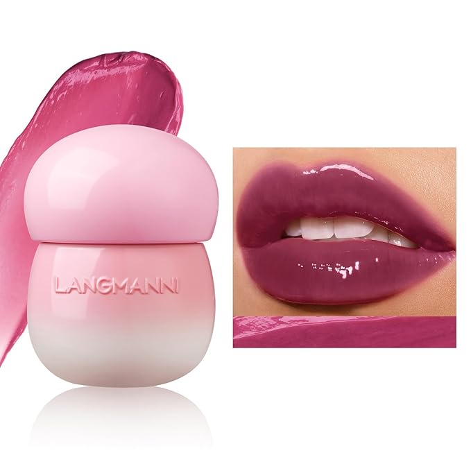 Berry Lip Gloss Hydrating, Plumps, High Glossy, Non-Sticky and Lightweight, Moisturizing, Shiny and Vegan Tinted Lip Gloss, Nourish & Hydrate Glow Glossier Lip Balm Lipstick(6# BERRY)
