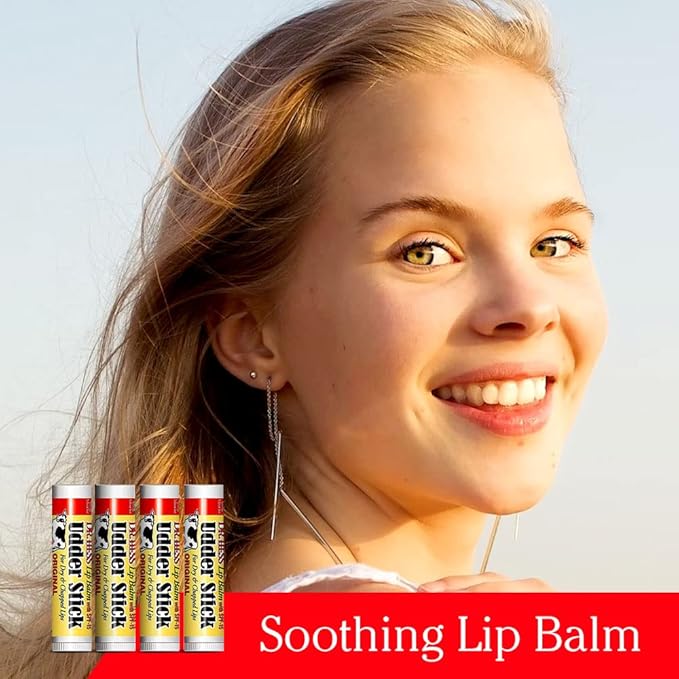 Original Udder Stick SPF Lip Balm, Soothing Moisturizer Sun Screen Balm for Dry Lips with Jojoba, Beeswax & Shea Butter, Total Lip Care, Hydration & Repair, Vanilla Flavor, 4 Pack