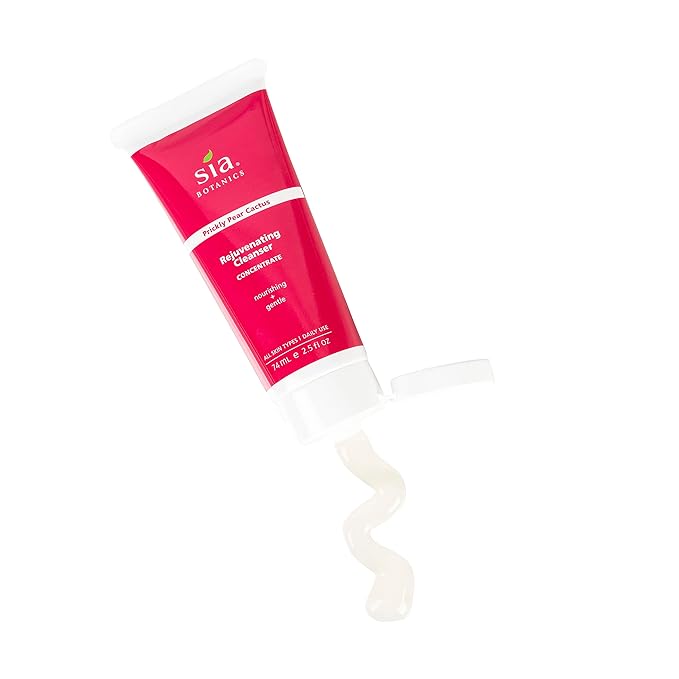 Rejuvenating Facial Cleanser (74ml/2.5oz Eco Tube) | Face Wash w/Prickly Pear, Aloe Vera, Orange Blossom | Natural, Clean, Botanical Skincare for Women