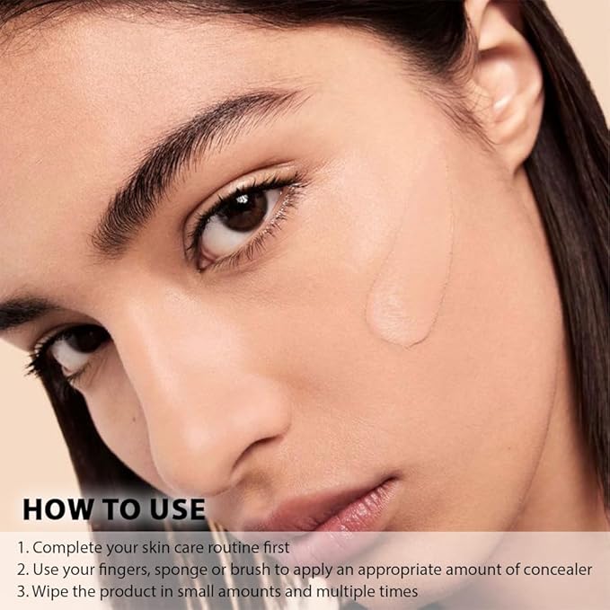 Kaely 2Pcs under Eye Concealer Full Coverage,Waterproof Concealer for Dark Circles,Puffiness,Redness,Cream Foundation Eye Brightener,Color corrector de ojeras,Anti Aging,Natural Matte Finish,Neutral