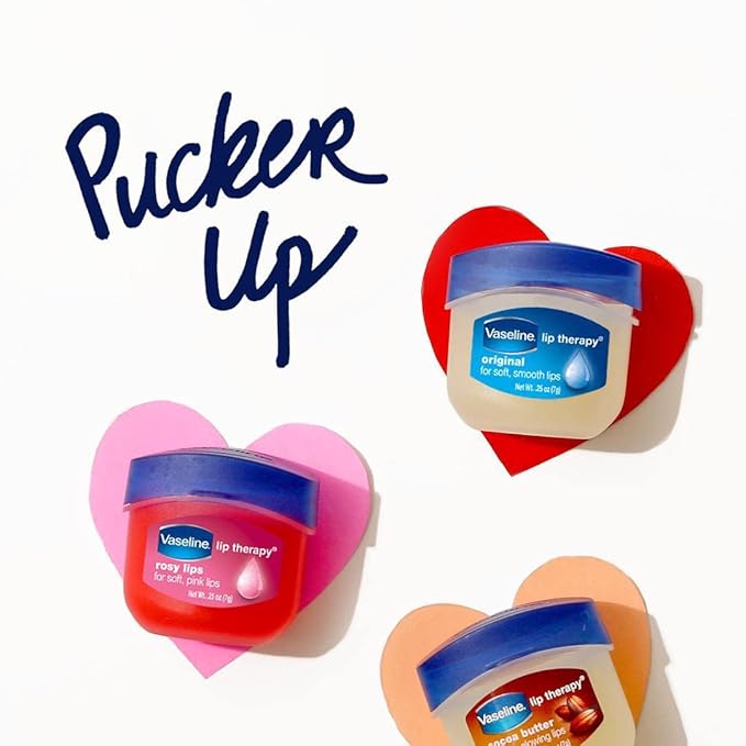 Vaseline Lip Therapy Original – Mini Vaseline Lip Balm, Hydrating Petroleum Jelly, Clear Lip Gloss, Travel-Size, 0.25 Oz Ea (Pack of 4)