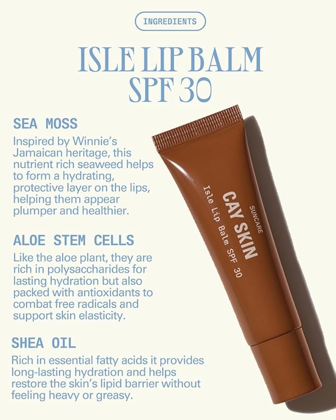 Cay Skin Isle Lip Balm SPF 30 – High Shine, Hydrating + Sheer Lip Gloss in Vanilla Brown Sugar Flavor – Formulated with Natural Ingredients for All Skin Tones – 3-Pack, Coral