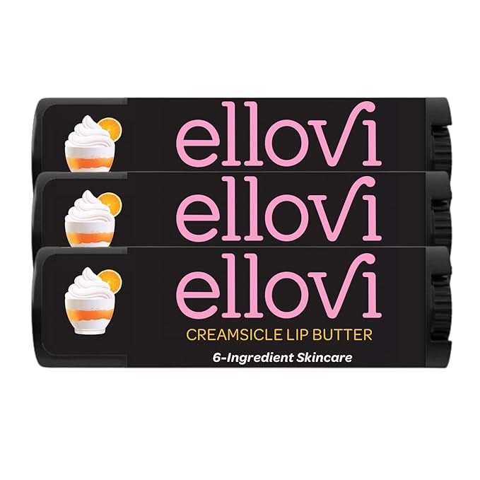 Natural Lip Butter Lip Balm - Creamsicle - Pure Enough to Eat - Made With Just 6 Vegan Ingredients - 100% Natural & Organic Moisturizing Lip Care for All Day Hydration (3-Pack)
