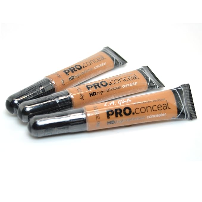 L.A. Girl Pro Concealer x GC983 Fawn HD High Definition Liquid, Assortment, 0.75 Ounce, (Pack of 3)