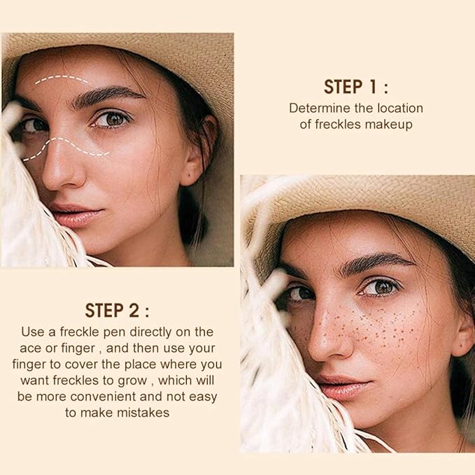 Freckle Pen Face Concealer Point Out Natural Waterproof Longlasting Freckle Makeup 2 Pcs Light Brown & Chestnut