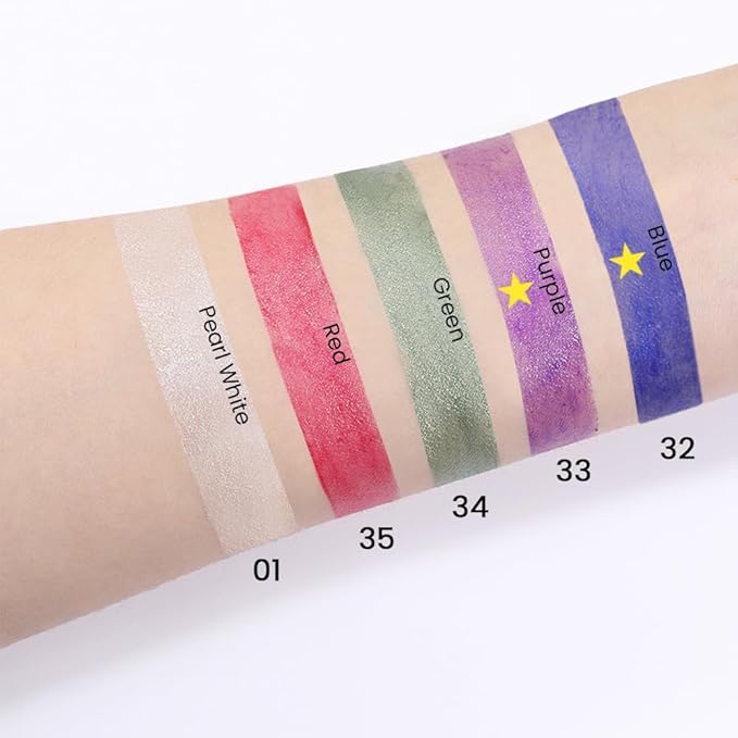 Kaely 2Pcs Cream Eyeshadow Sticks Set for Eyes Waterproof,Blue Shimmer & Purple Shimmer Matte Eye shadow Stick Pencil Pen Bulk sombras en crema para ojos 32+33